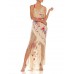 MORPHEW COLLECTION Beige Bias Cut Fringed Dress Made From 1920S Hand-Embroidered Silk