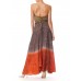 MORPHEW COLLECTION Hand Dyed Shibori Silk & Metalilc Gold Indian Embroidered Strapless Gown