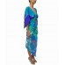 MORPHEW COLLECTION Blue & Purple Silk Floral 2-Scarf Dress Made From Pierre Cardin Vintage Scarves