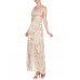 MORPHEW ATELIER Hand Painted Silk Lurex Fil Coupé  Chiffon Gown With Gold Chain Straps