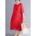 Beautiful Half sleeve o neck cotton dress Sweets red A Line Dresses Summer