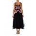 MORPHEW ATELIER Black & Pink Chiffon Chanel Inspired Gown Made With 1980S Ribbon Lace