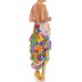 MORPHEW ATELIER Rainbow Nylon Hand Crocheted Cocktail Dress Made From 1960'S Psychedelic Fabric
