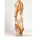 MORPHEW COLLECTION Pastel Earthtone Silk Backless Three- Scarf Dress