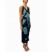 MORPHEW COLLECTION Black & Blue Multicolored Silk Twill Print Scarf Dress Made From Vintage Scarves