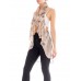 MORPHEW COLLECTION Blush Pink Silk Chiffon Scarf With Metallic Silver Sequins & Beads