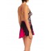 MORPHEW COLLECTION Black & Pink Silk Twill Leopard Flower Printed Dress Made From Vintage Scarf