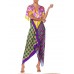 MORPHEW COLLECTION Multicolor Geometric Bias Cut Kaftan  Dress Made From 1960'S Silk Scarves