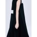 Art black chiffon Wardrobes Boho Christmas Gifts patchwork big hem Robe Summer Dress