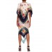 MORPHEW COLLECTION White Multicolored Silk Botanical Print With Borders Scarf Dress